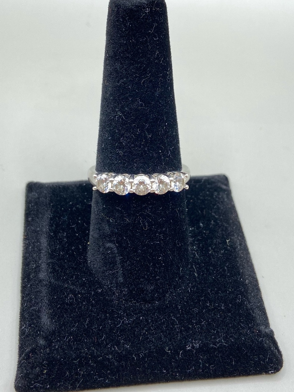 Sterling Silver Cubic Zirconia 5 Stone Ring
